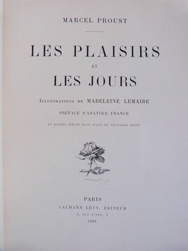 Les Plaisirs Et Les Jours Marcel Proust - Librairie KOEGUI