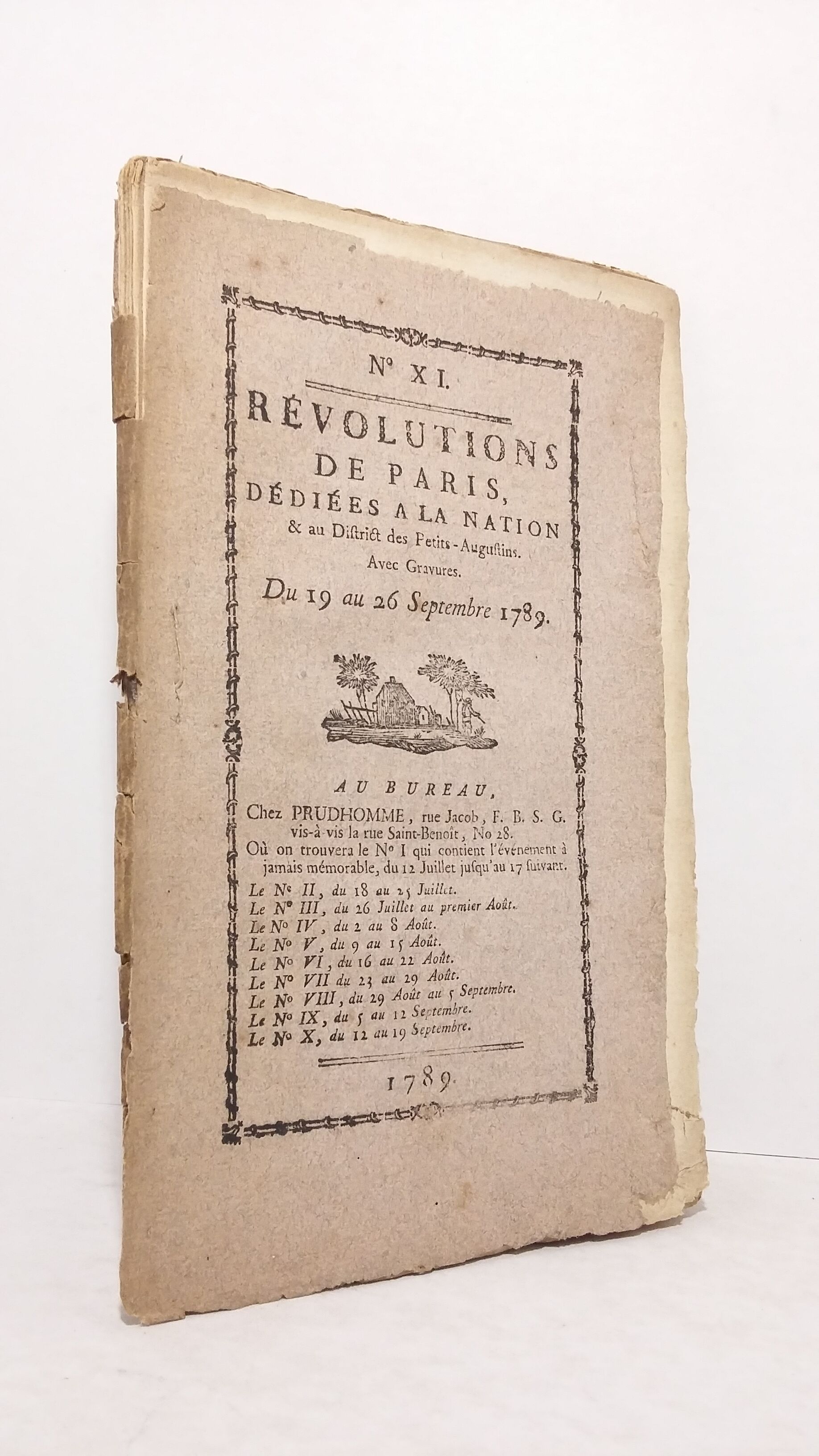 Révolutions de Paris, dédiées à la nation & au Diftrict des Petits-Auguftins - n°XI. Du 19 au 26 Septembre 1789