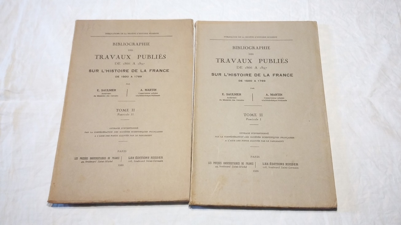 Bibliographie des travaux publiés de 1866 à 1897 sur l'Histoire de la France de 1500 à 1789 - Tome II