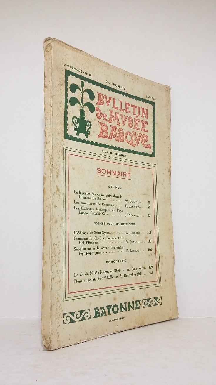 Bulletin du Musée Basque -2me période. - n°8. 3-4-1934