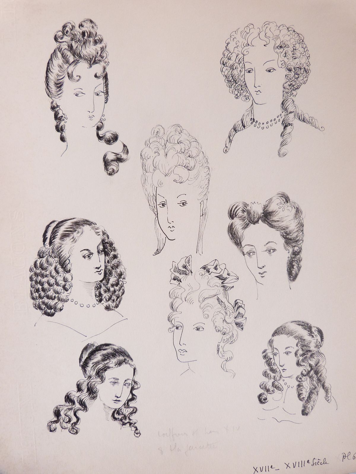 Histoire de la coiffure féminine française et de tout ce qui concerne la tête en général (chapeaux, cheveux, maquillage, parfum).