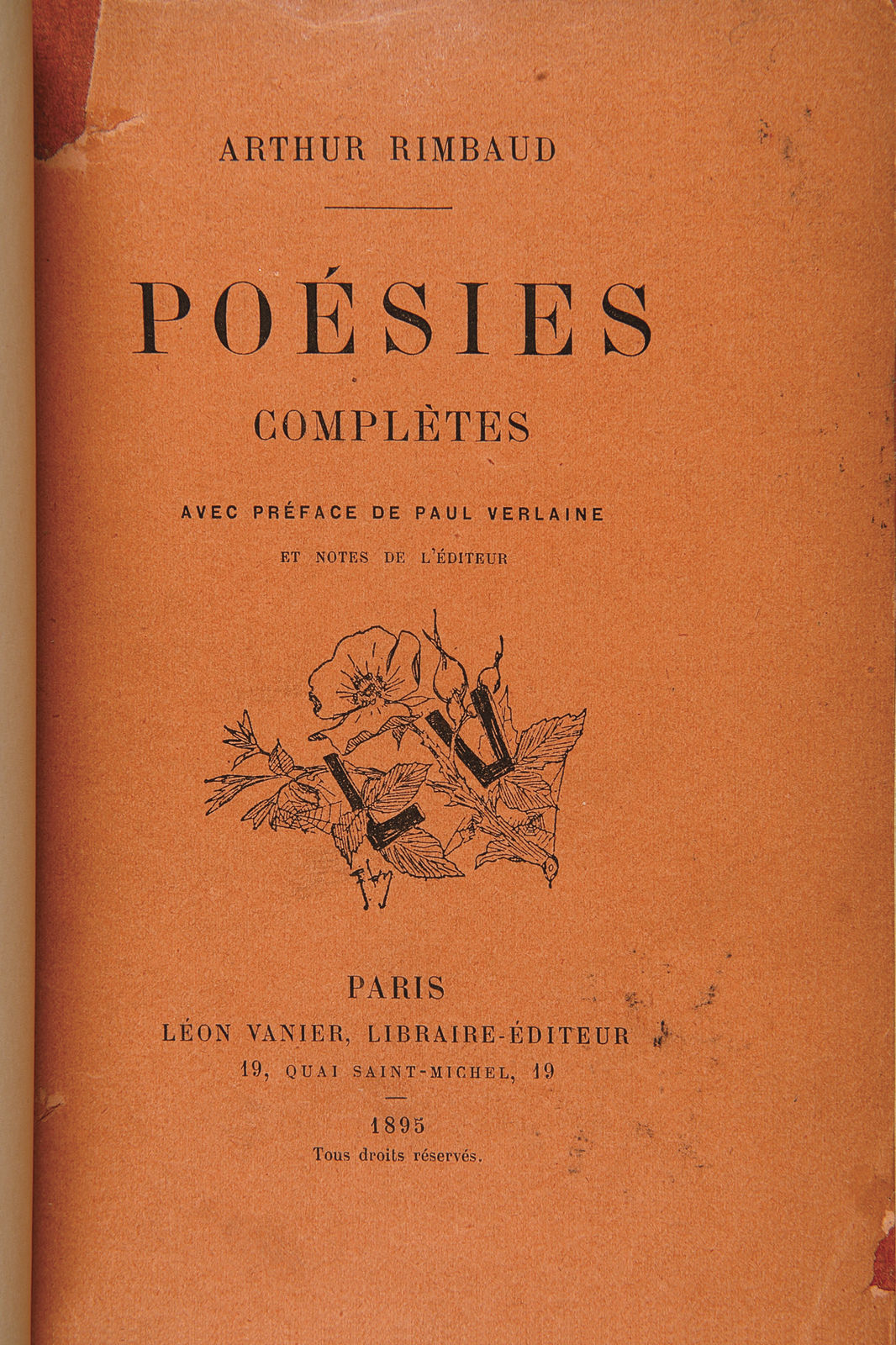 RIMBAUD (Arthur) - Poésies complètes. - 1895 - Edition Originale