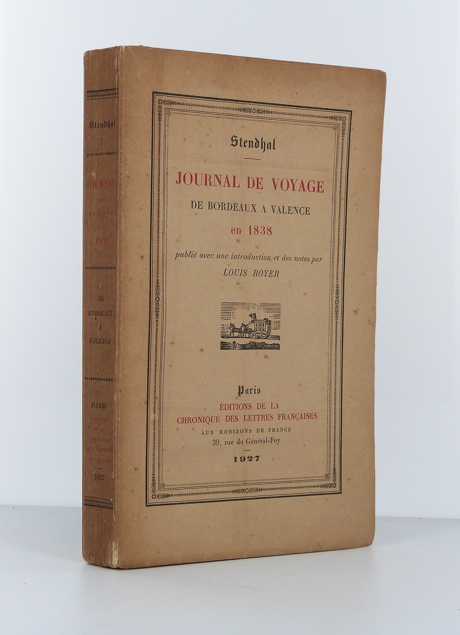 Journal de voyage de Bordeaux à Valence en 1838