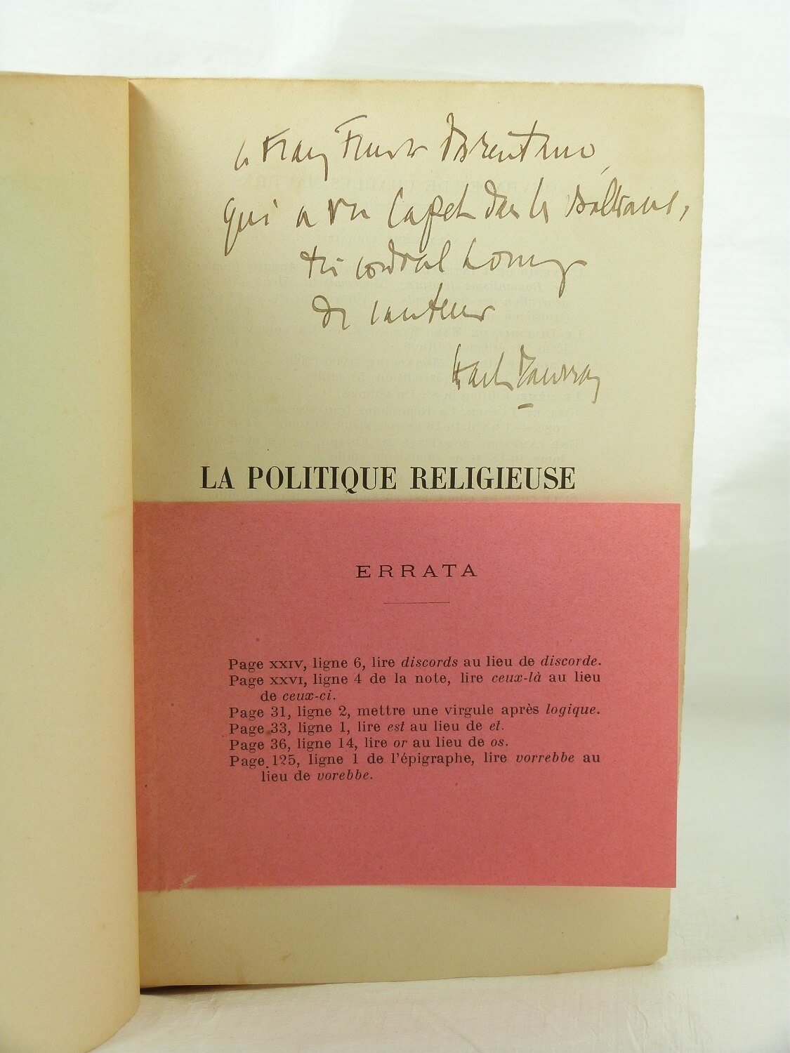 La politique religieuse