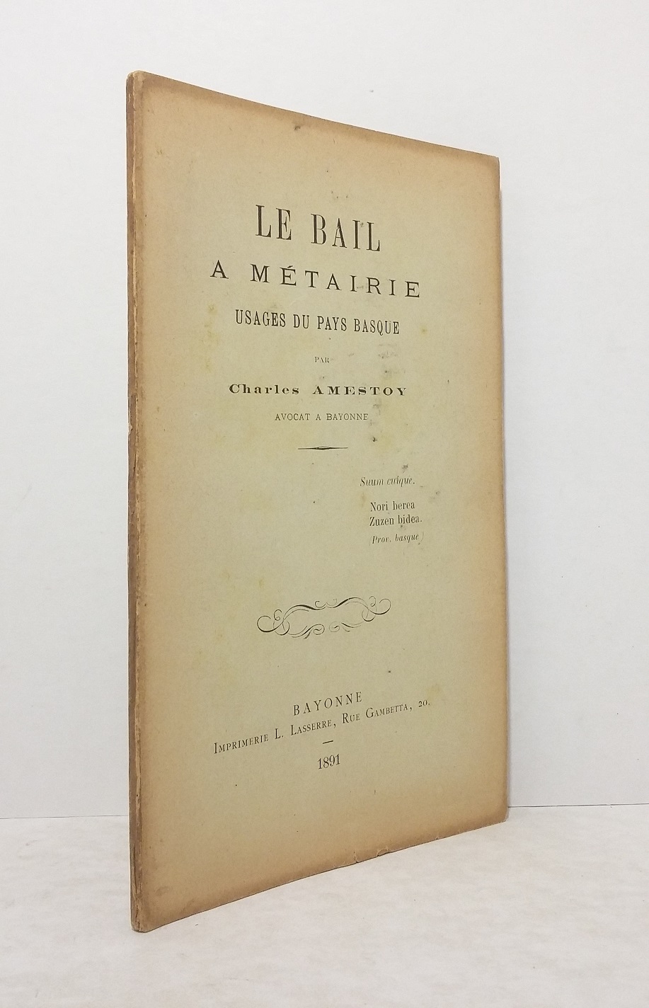 Le bail à métairie, usages du Pays Basque