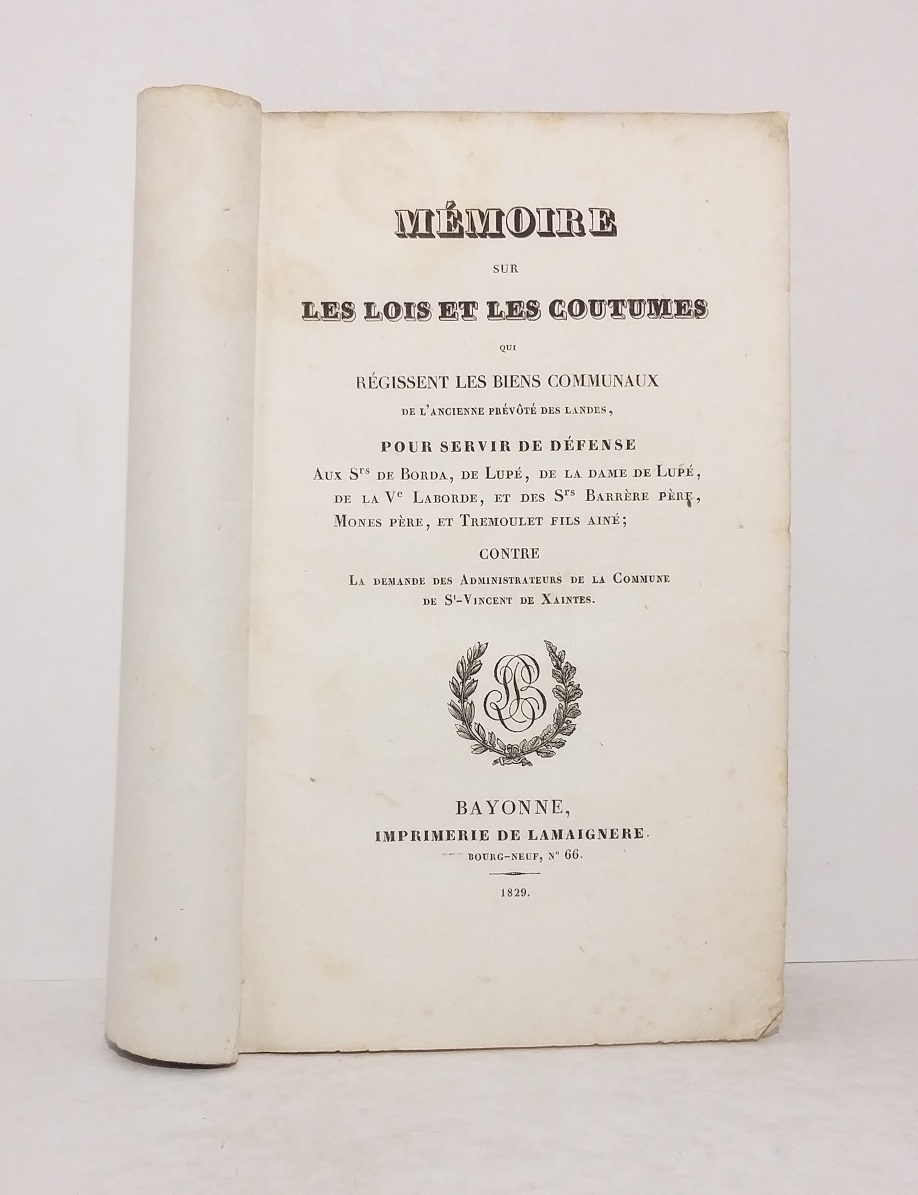 Mémoires sur les lois et les coutumes