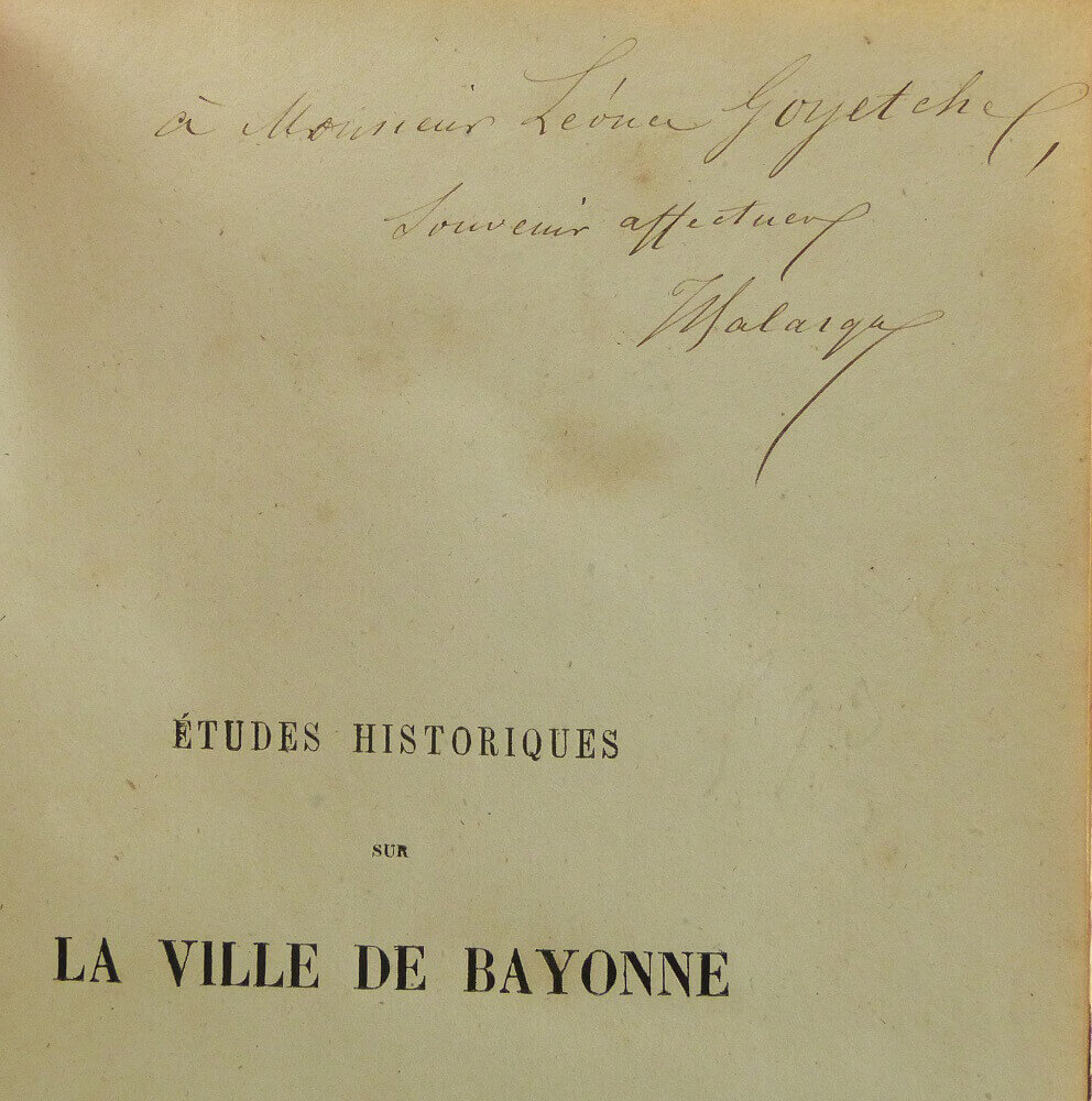 Etudes historiques sur la ville de Bayonne