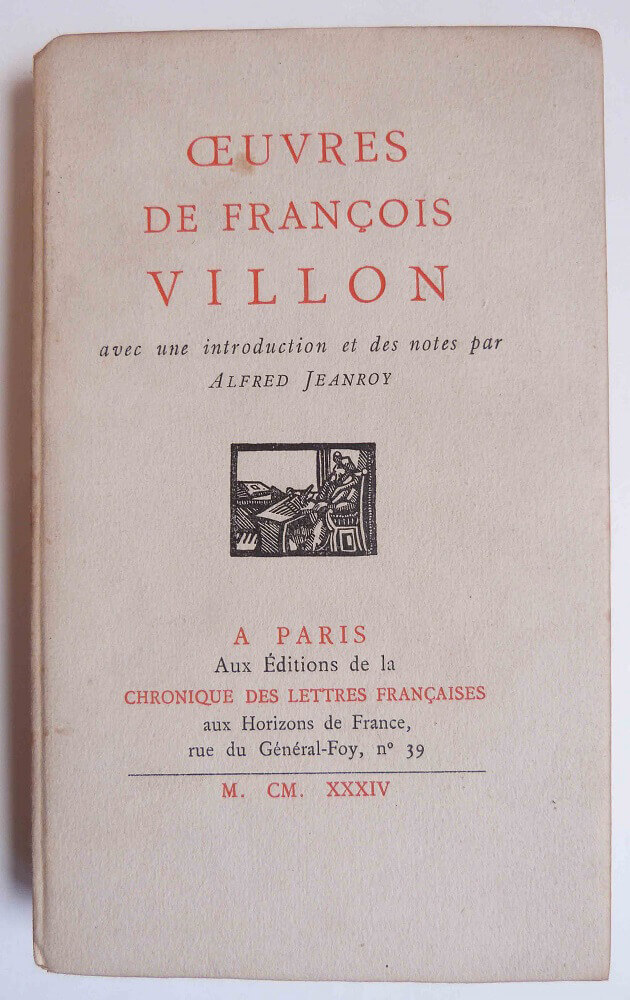 Oeuvres de François Villon.