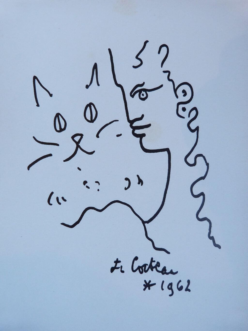 La Dame aux Chats. Poème illustré par Jean Cocteau.