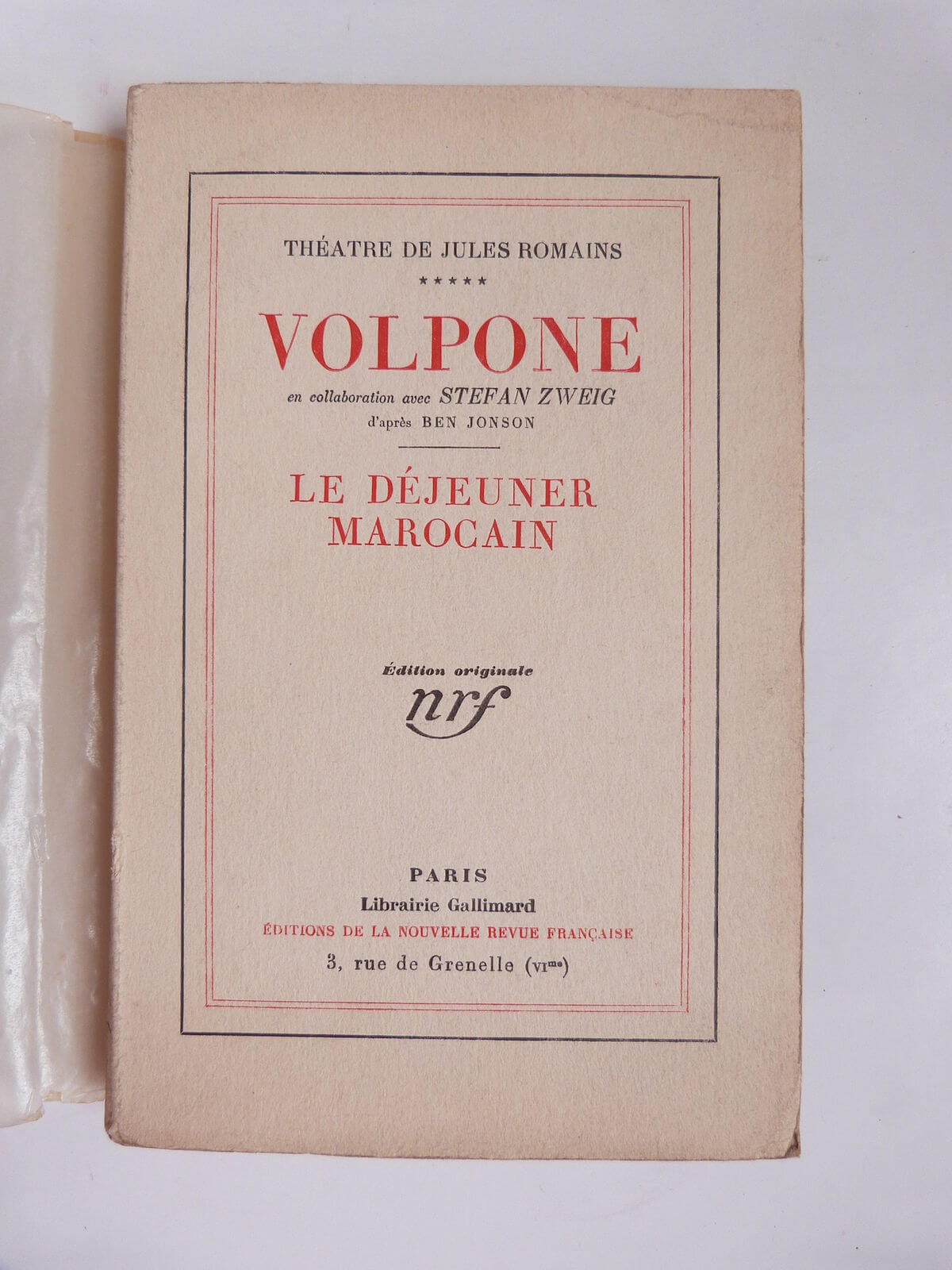 Volpone. Le déjeuner marocain.