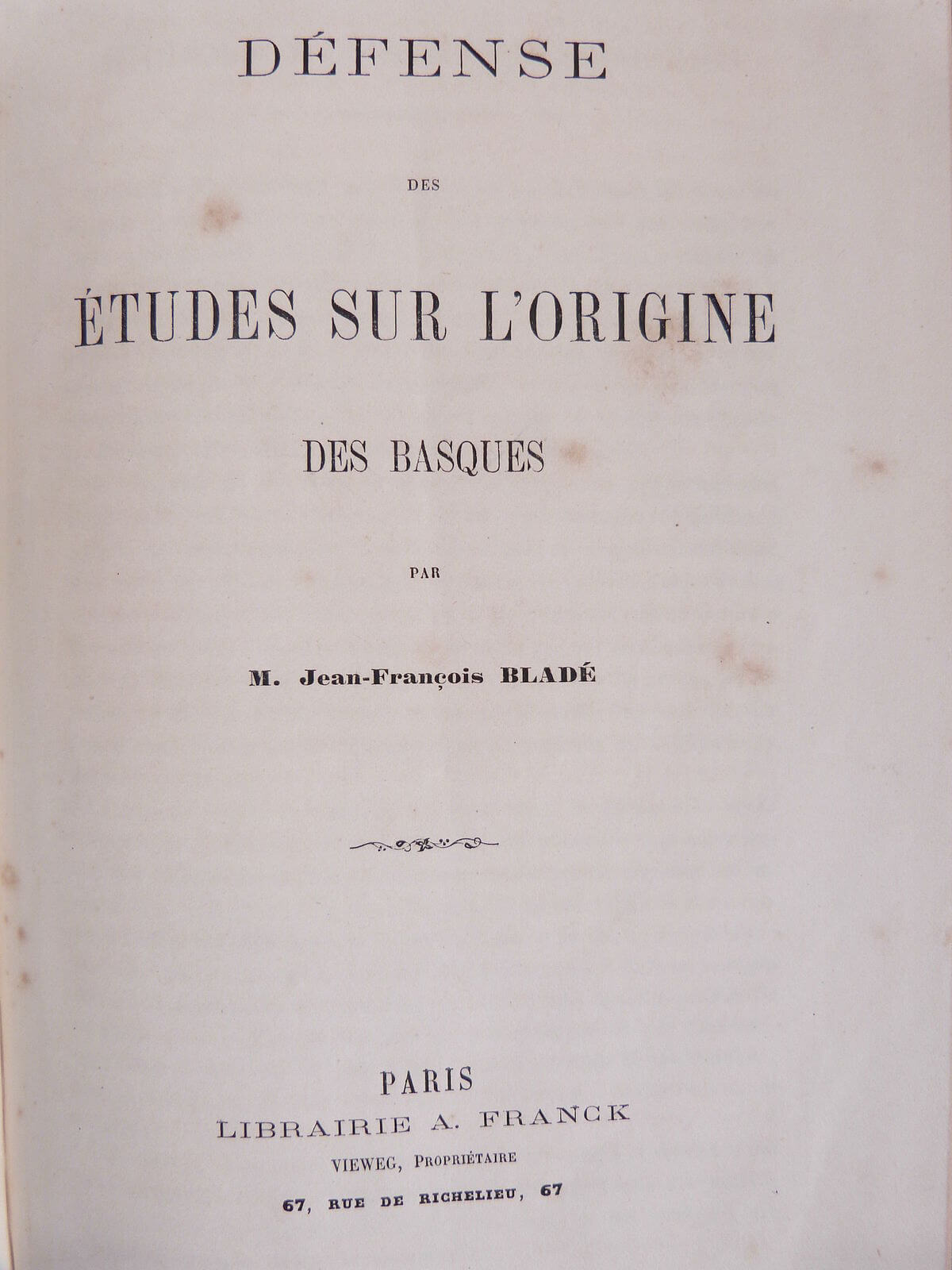 Défense des études sur l'origine des Basques