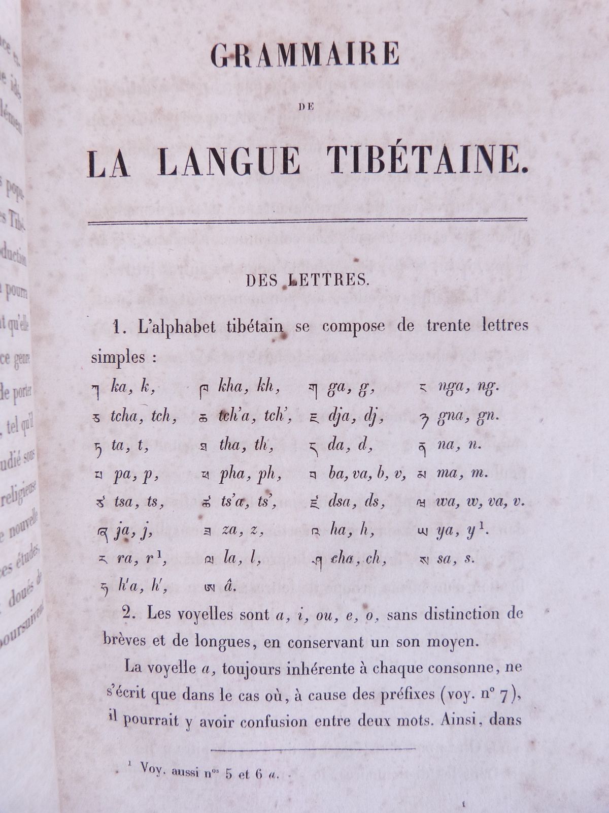 Grammaire de la langue tibétaine